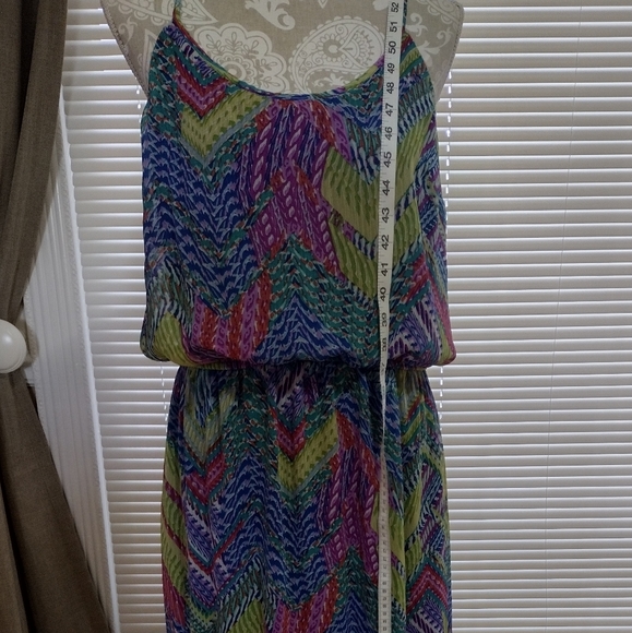 MULTI COLORED CHIFFON STRAPPY MAXI DRESS - Picture 6 of 10